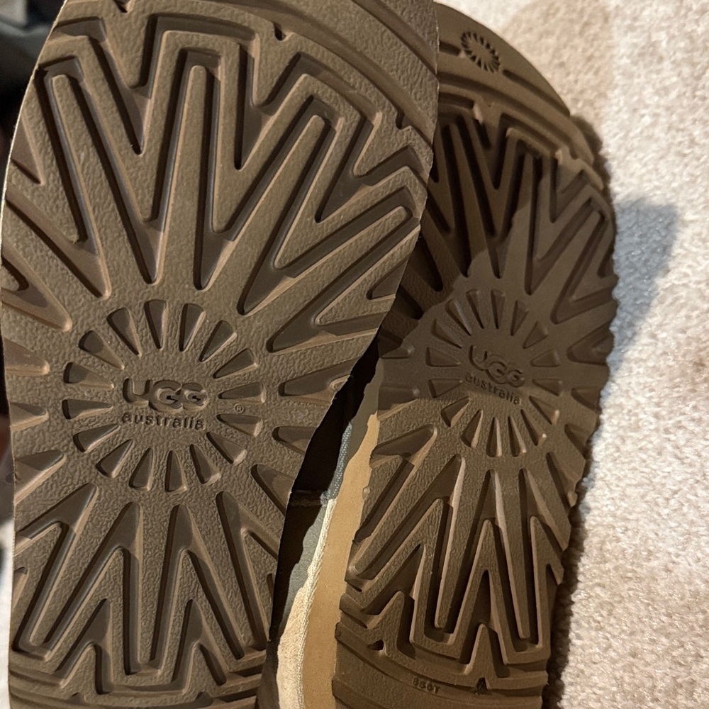 UGG Classic Beige Suede Boots - Picture 2 of 3